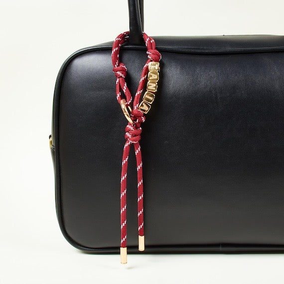 Custom Rope Charm with Gold Letter Beads – Sporty Bag Accessory