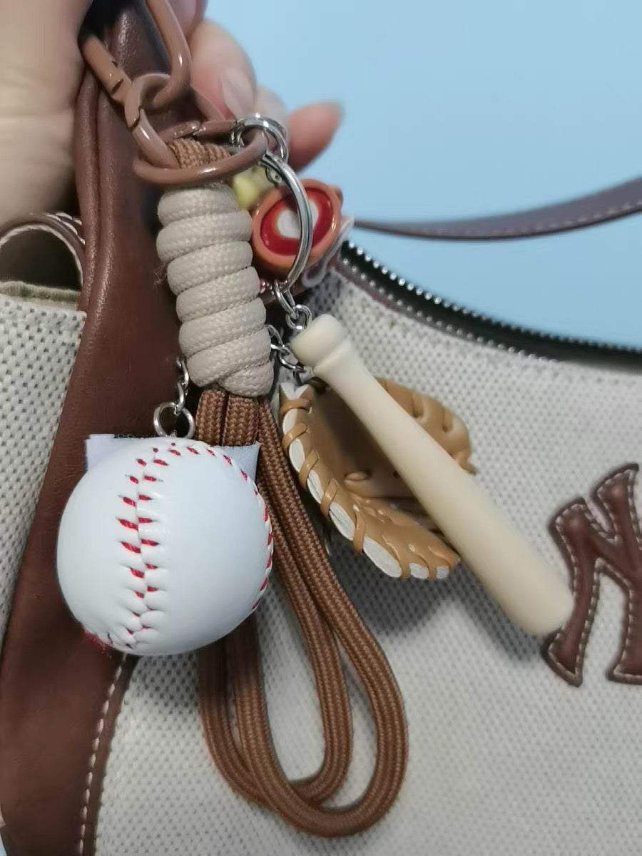 Baseball Charm Bag Charm – Glove, Bat & Ball Accessory