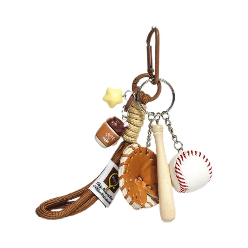 Baseball Charm Bag Charm – Glove, Bat & Ball Accessory
