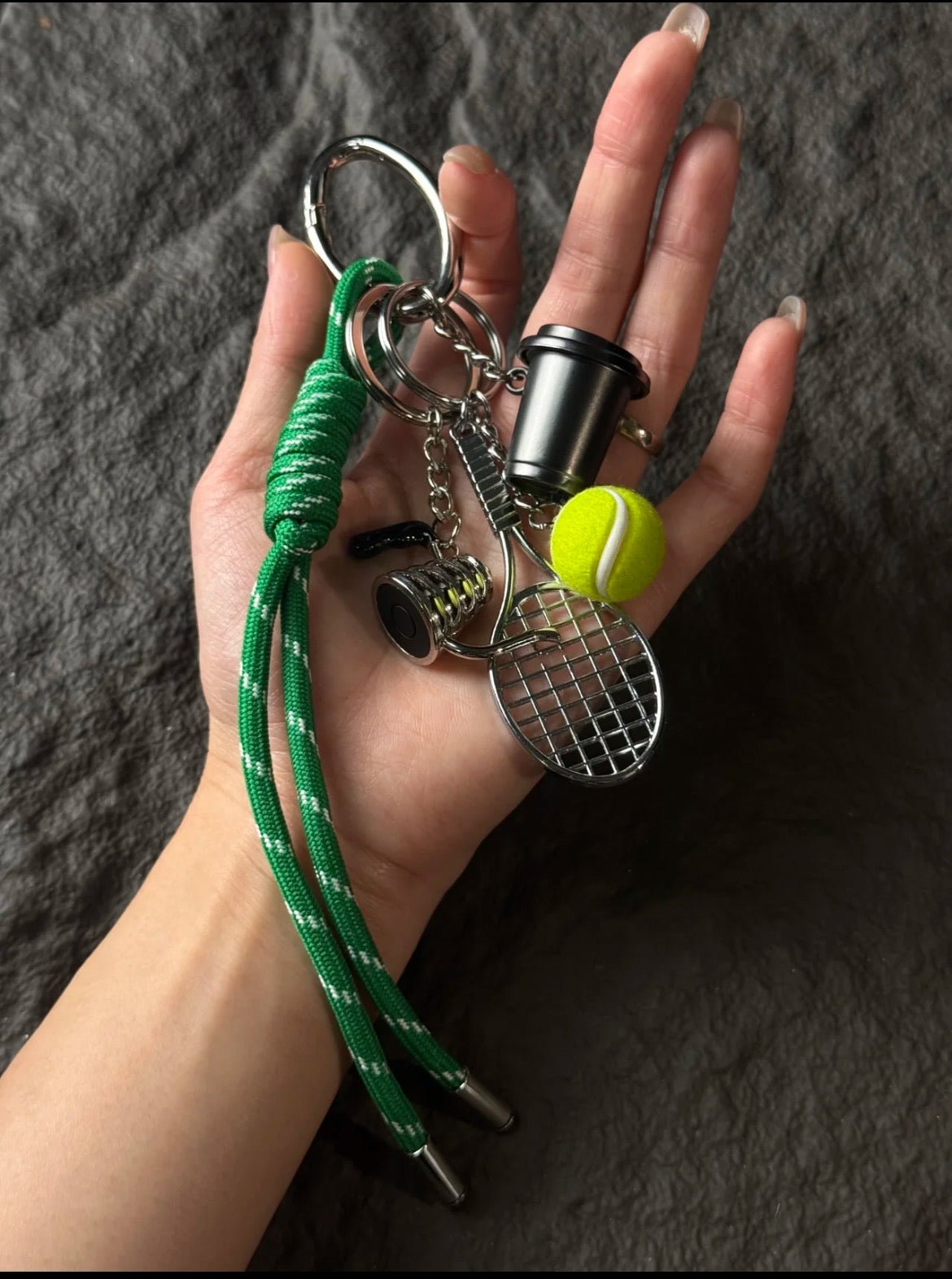 Tennis Racket & Bottle Bag Charm