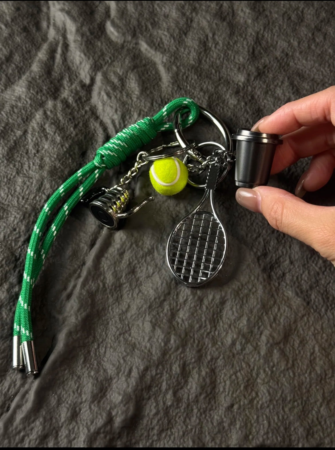 Tennis Racket & Bottle Bag Charm