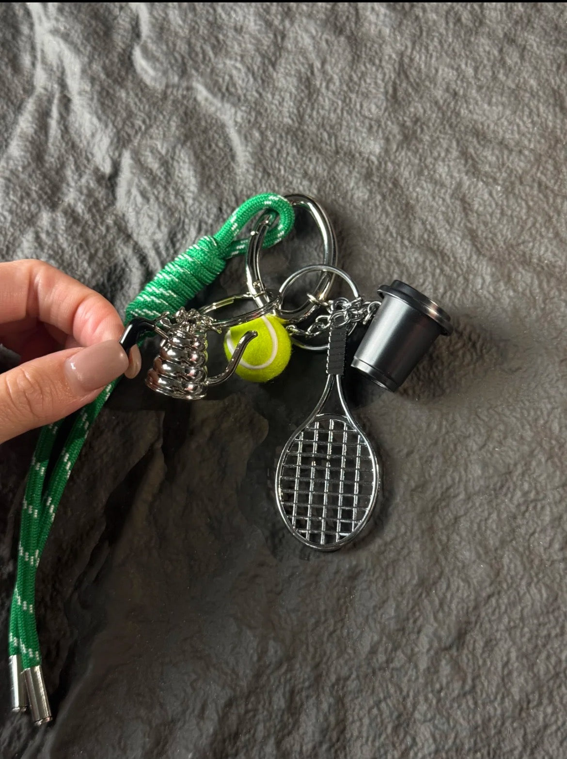 Tennis Racket & Bottle Bag Charm