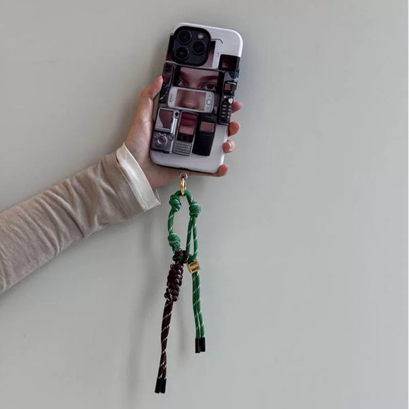 Dual-Tone Phone Rope Charm – Sporty Wrist Strap Keychain