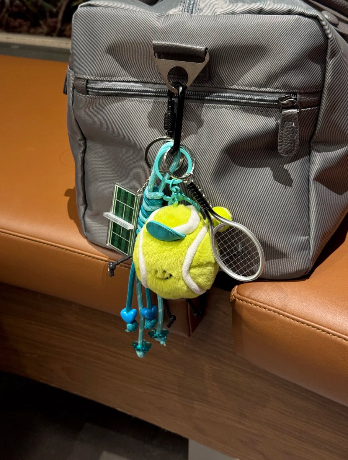 Tennis Lover Plush Keychain – Cute Sports Charm with Racket & Court Accents