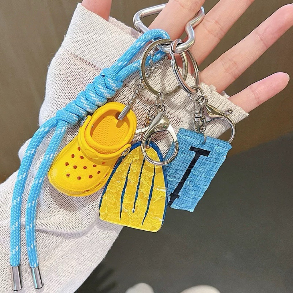 Mini Beach Vibes – Croc, Flipper & Towel Charm Set
