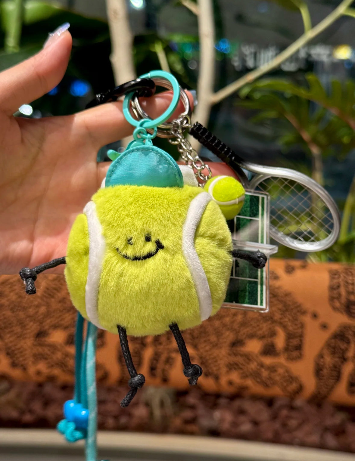 Tennis Lover Plush Keychain – Cute Sports Charm with Racket & Court Accents