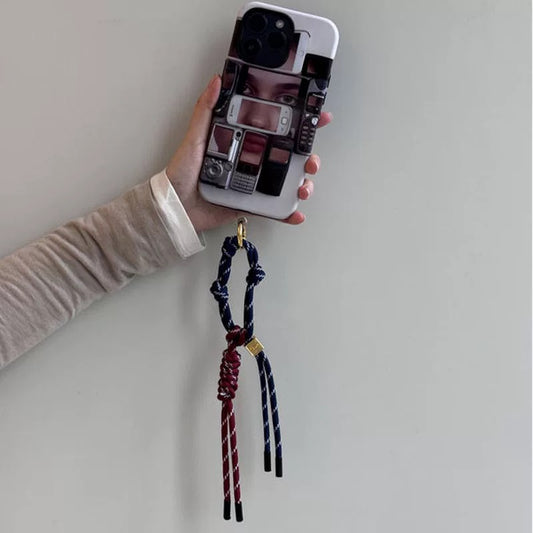 Dual-Tone Phone Rope Charm – Sporty Wrist Strap Keychain