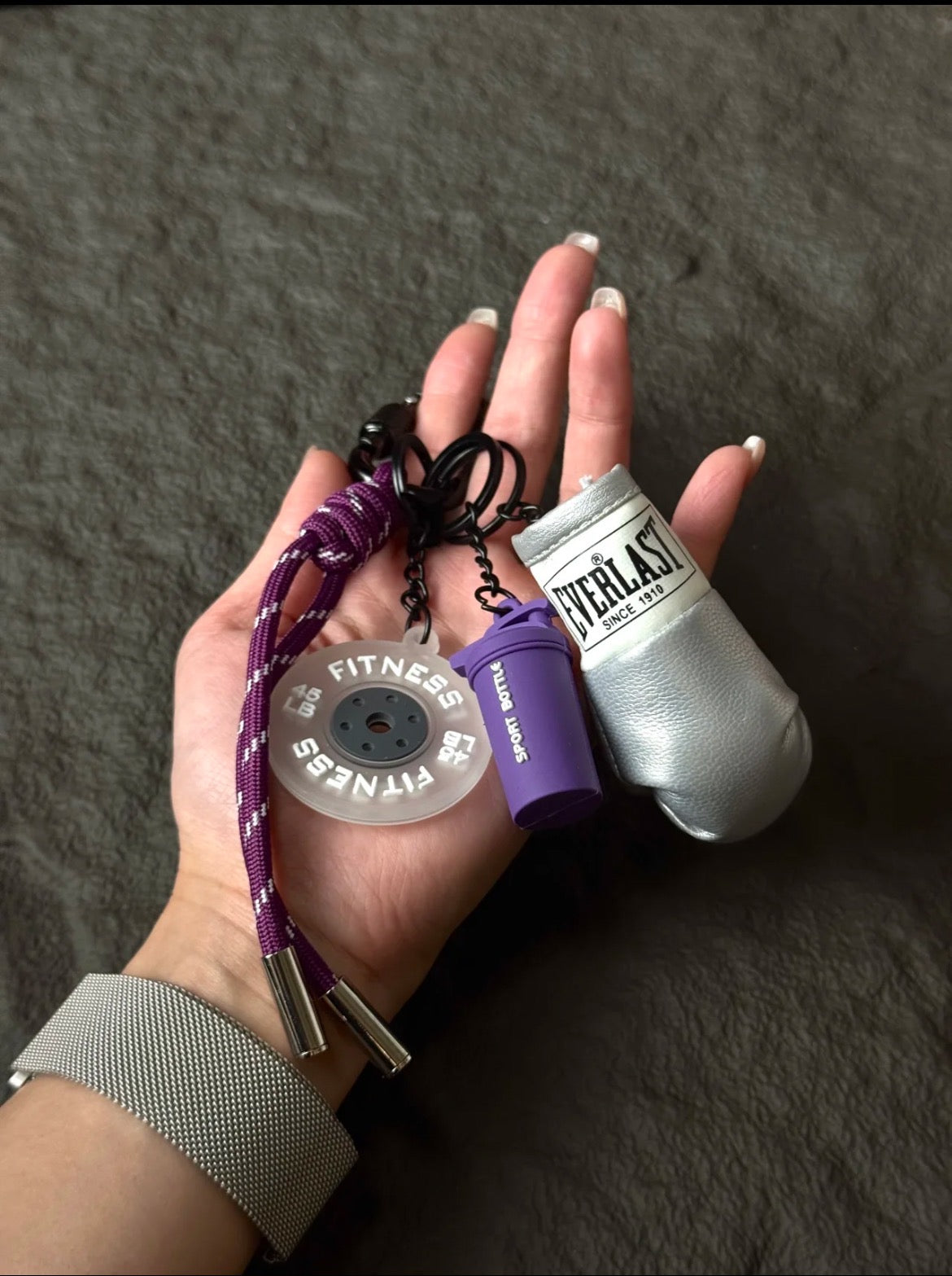 Boxing Glove & Barbell Bag Charm