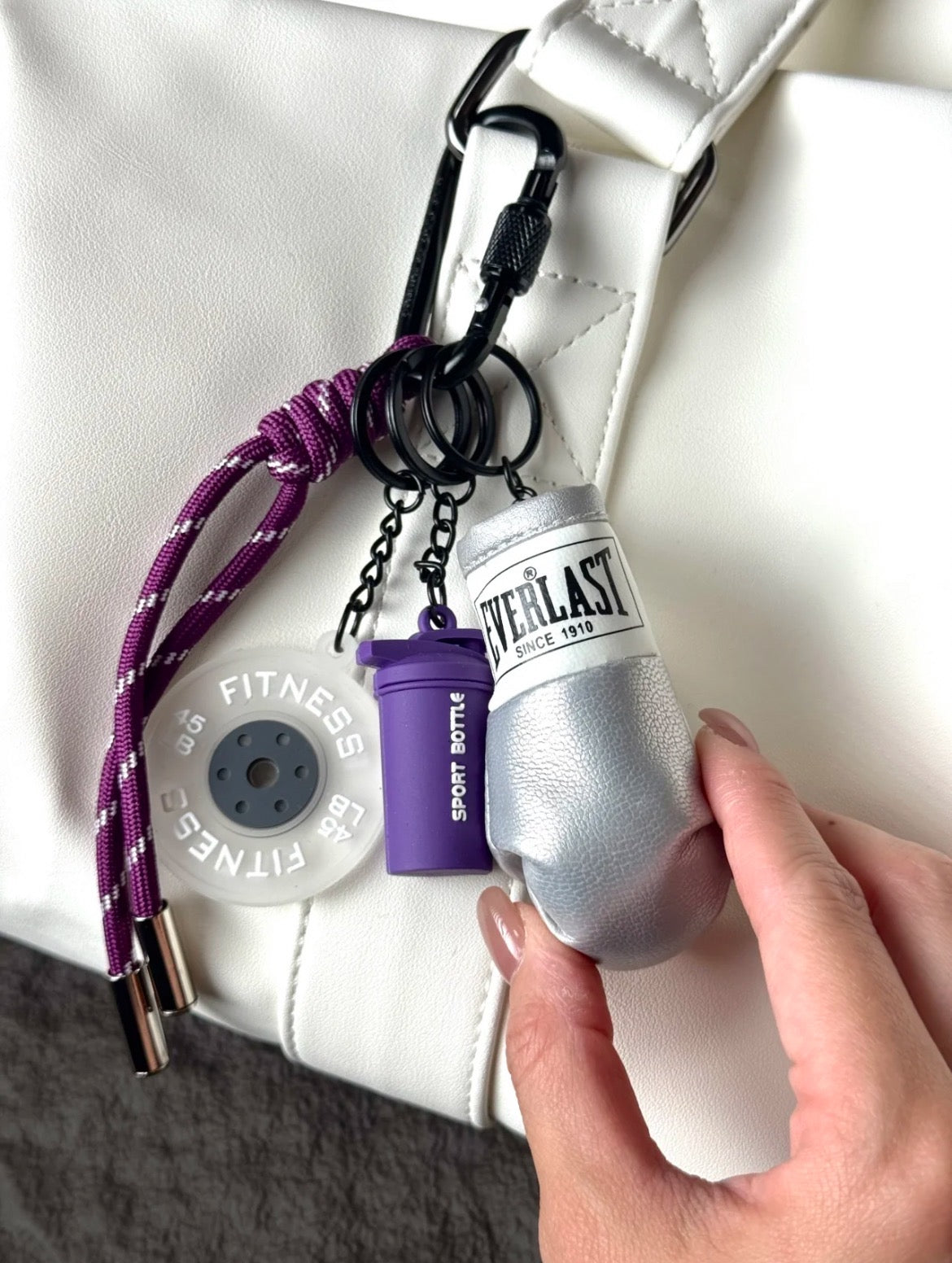 Boxing Glove & Barbell Bag Charm
