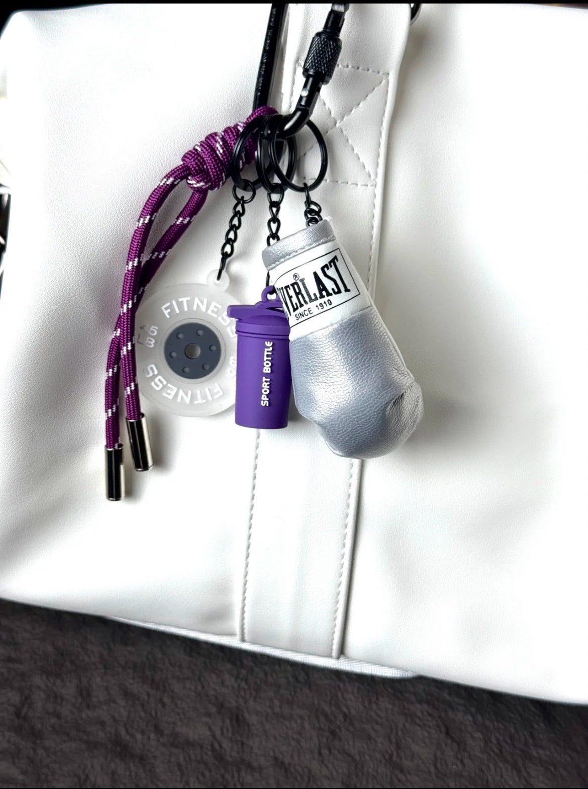 Boxing Glove & Barbell Bag Charm