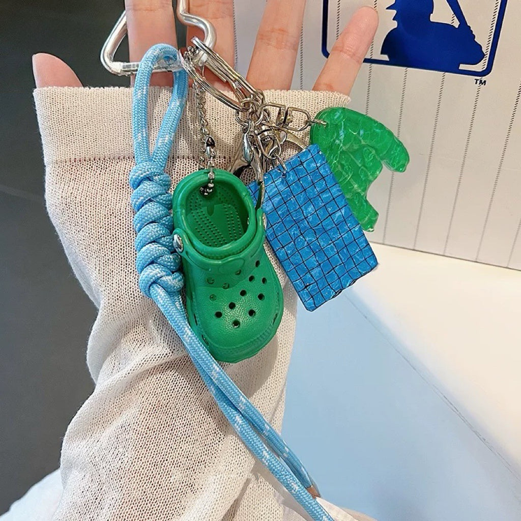Mini Beach Vibes – Croc, Flipper & Towel Charm Set