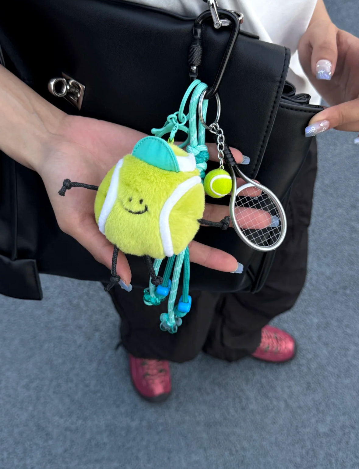 Tennis Lover Plush Keychain – Cute Sports Charm with Racket & Court Accents
