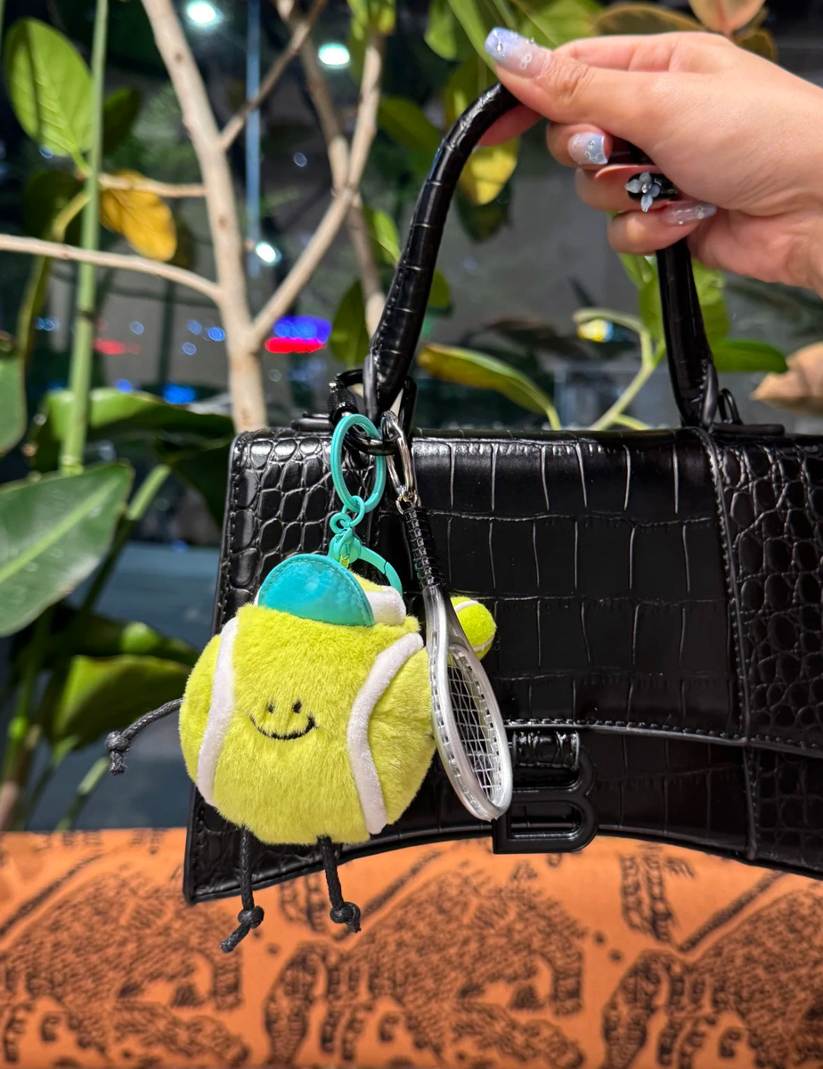 Tennis Lover Plush Keychain – Cute Sports Charm with Racket & Court Accents